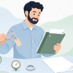 測定器番号と校正台帳の照合をイメージしたイラスト