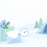キャンプ好きへのクリスマスプレゼントをイメージしたイラスト