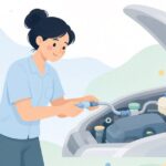 エアコン配管のクイックコネクターを外す様子をイメージしたイラスト