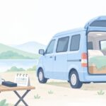 車中泊でWiFiを使いたいをイメージしたイラスト