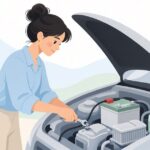 車のアースを増設する様子をイメージしたイラスト
