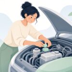 車用防水リレーソケットを使う様子をイメージしたイラスト