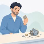 キャブレターのエアカットバルブを交換する様子をイメージしたイラスト