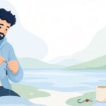 カープ仕掛けにリグリングを付ける様子をイメージしたイラスト