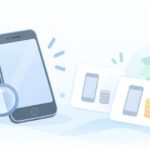 キャリアの下取りに迷うをイメージしたイラスト
