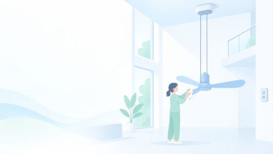 吹き抜けのシーリングファンに届かない？下ろして掃除する方法