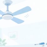 シーリングファンが揺れるをイメージしたイラスト