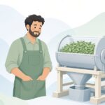 茶葉揉捻機をイメージしたイラスト