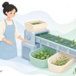 茶葉茎選別機をイメージしたイラスト