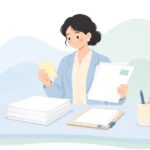 変更メモと契約書の照合をイメージしたイラスト