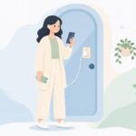 外出前の充電確認をイメージしたイラスト