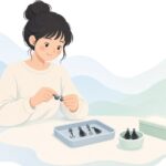 チャターベイトを自作する様子をイメージしたイラスト