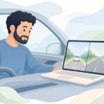 前後映像の確認をイメージしたイラスト