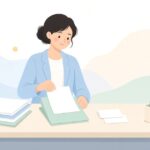 名前と資料の1対1確認をイメージしたイラスト