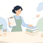 名簿と宿題提出者の照合をイメージしたイラスト
