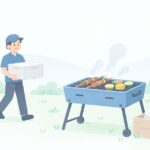 会社のBBQの幹事を任されたをイメージしたイラスト