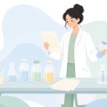 指示薬品と使用薬品の照合をイメージしたイラスト