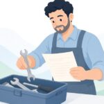 作業指示と工具の照合をイメージしたイラスト