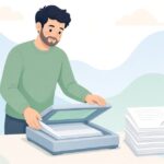 契約書スキャンの確認をイメージしたイラスト