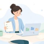 提出リストと納品フォルダの照合をイメージしたイラスト
