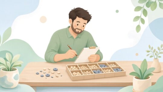 工作の部品を番号順に数えて足りないものだけ買う