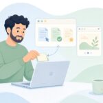 納品ファイルの確認をイメージしたイラスト