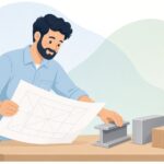 設計材質と発注材質の照合をイメージしたイラスト