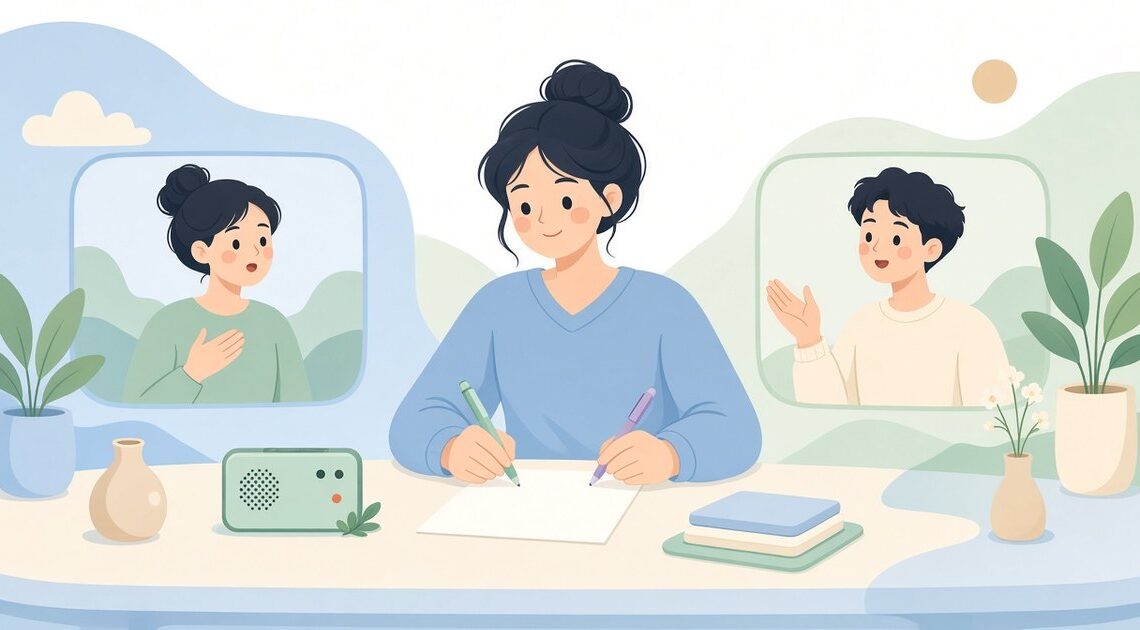 二人の対話で誰の発言かをメモしてから渡す方法