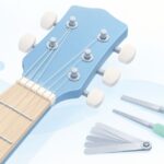 組んだギターが弾きにくいをイメージしたイラスト