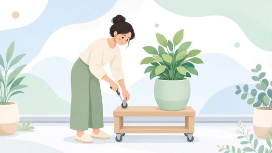 プランターを載せて動かせるキャスター付き木枠の作り方