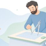 製図コンパスの交換用針をイメージしたイラスト