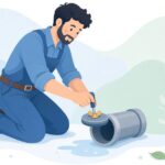 排水管用テストプラグをイメージしたイラスト