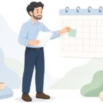 当番表とカレンダーの照合をイメージしたイラスト