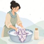 染色用ソーピング剤をイメージしたイラスト