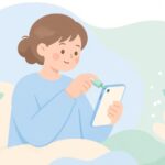 イヤホンジャックに防塵キャップを付ける様子をイメージしたイラスト