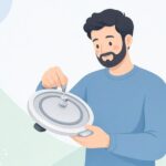 電気圧力鍋のフロートバルブを交換する様子をイメージしたイラスト
