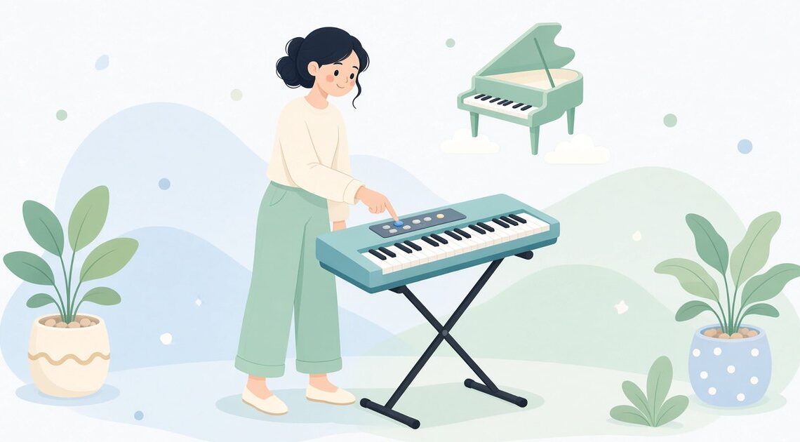 電子キーボードの音色をピアノに戻す方法