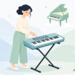 電子キーボードの音色設定をイメージしたイラスト