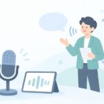 英語のプレゼンで発音が伝わらないをイメージしたイラスト