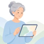 タブレットの文字サイズ設定をイメージしたイラスト