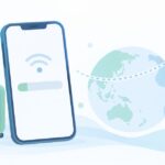 海外eSIMのデータを使い切ったらをイメージしたイラスト