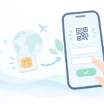 スマホ1台でQRコードが読めないをイメージしたイラスト