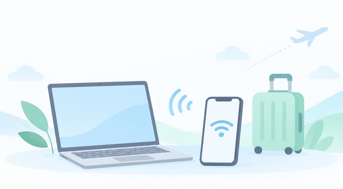 海外でパソコンもネットにつなぎたい?eSIMのテザリングで使う方法