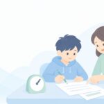 高校受験の英語長文、時間が足りないをイメージしたイラスト