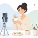 説明動画の撮影確認をイメージしたイラスト