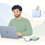 外付けSSDのドライブ設定をイメージしたイラスト