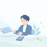 開業1年目で税理士に頼むか迷うをイメージしたイラスト
