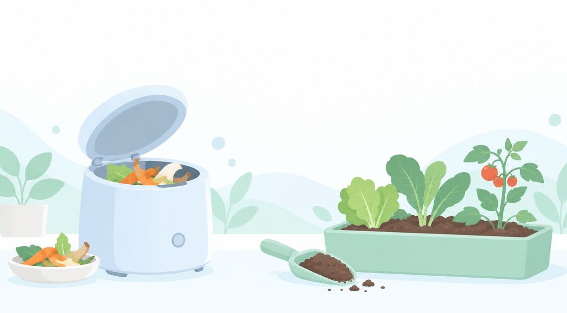 生ごみ処理機で堆肥を作って家庭菜園に使う