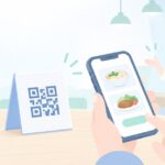 外国人のお客さんの注文をイメージしたイラスト