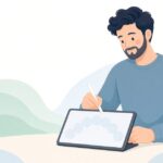 手描きアニメーションを作る様子をイメージしたイラスト